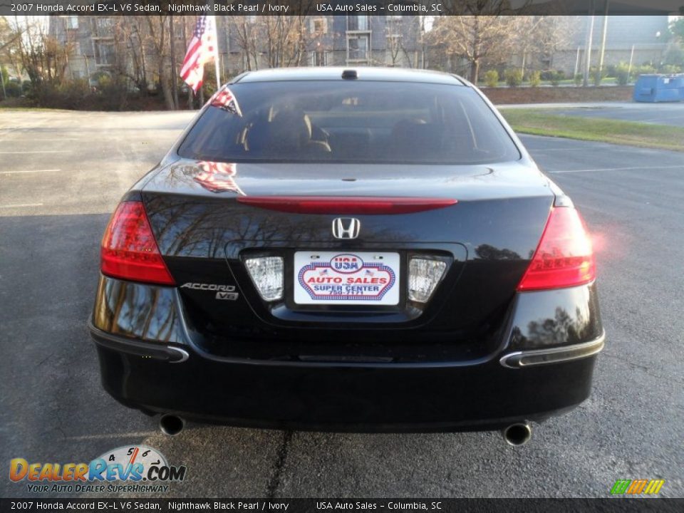 2007 Honda Accord EX-L V6 Sedan Nighthawk Black Pearl / Ivory Photo #3