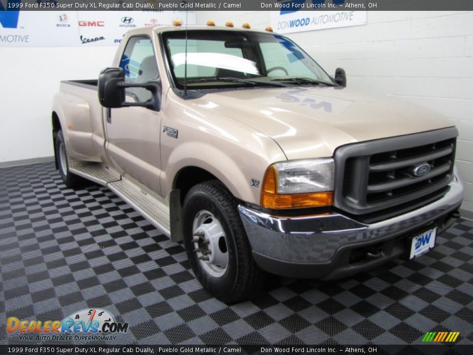 1999 Ford F350 Super Duty XL Regular Cab Dually Pueblo Gold Metallic / Camel Photo #1