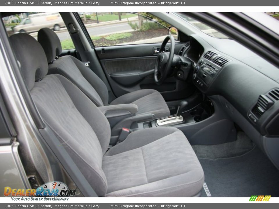 2005 Honda Civic LX Sedan Magnesium Metallic / Gray Photo #14