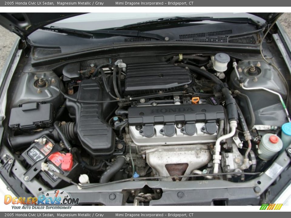 2005 Honda Civic LX Sedan Magnesium Metallic / Gray Photo #23