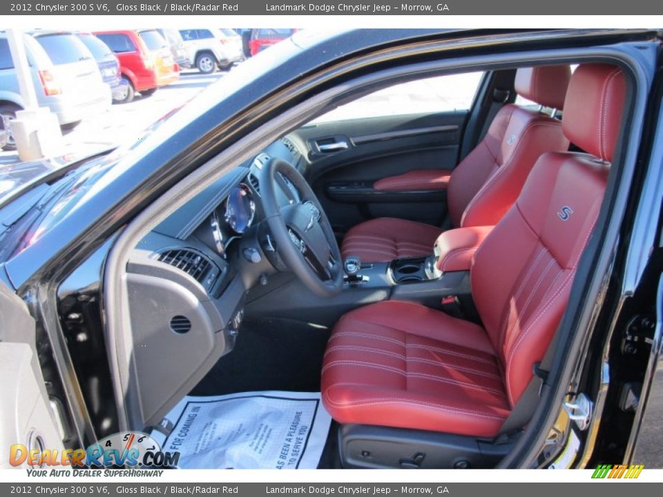 Black/Radar Red Interior - 2012 Chrysler 300 S V6 Photo #6