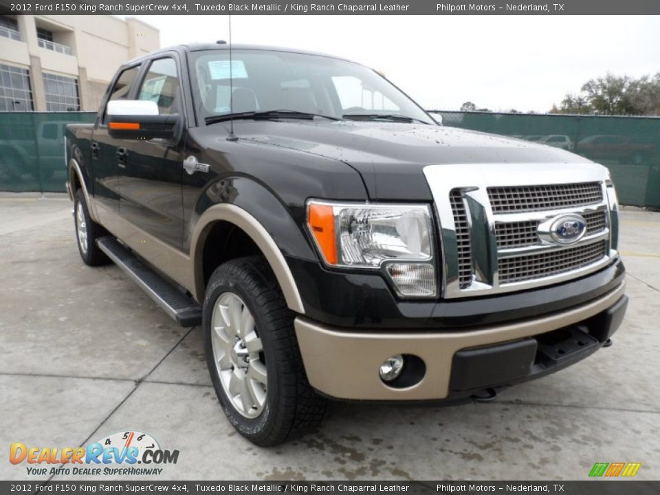 2012 Ford F150 King Ranch SuperCrew 4x4 Tuxedo Black Metallic / King Ranch Chaparral Leather Photo #1
