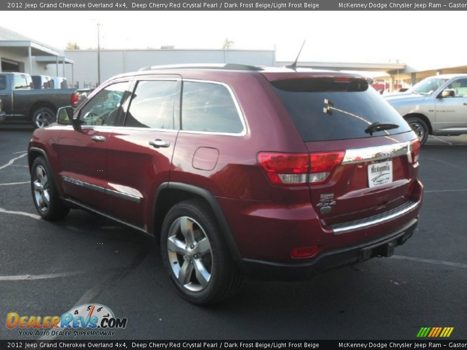 2012 Jeep Grand Cherokee Overland 4x4 Deep Cherry Red Crystal Pearl / Dark Frost Beige/Light Frost Beige Photo #2