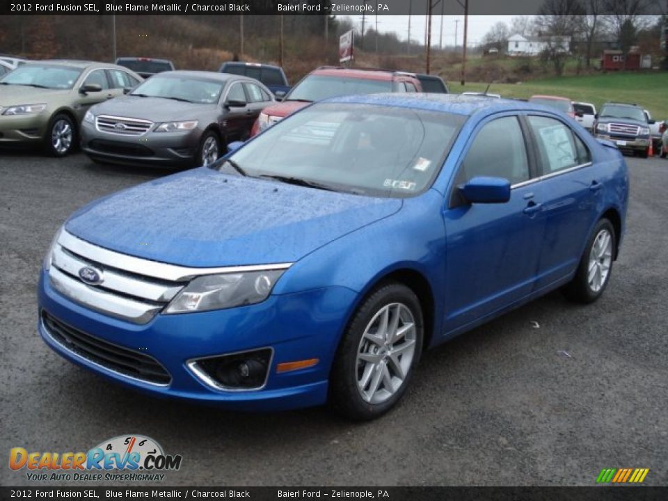 2012 Ford Fusion Sel Blue Flame Metallic Charcoal Black Photo 4