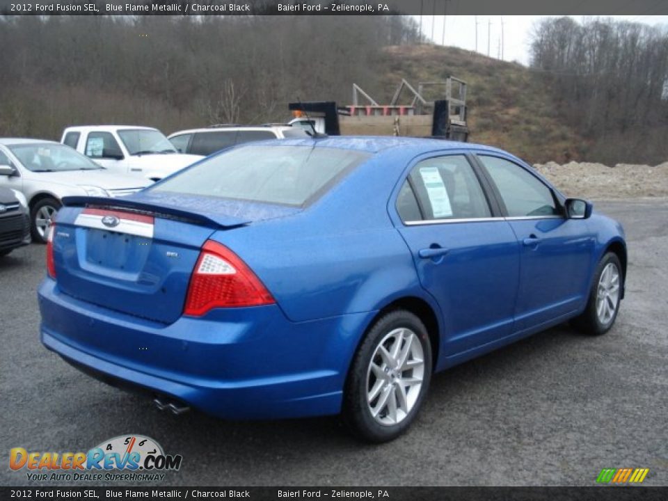 2012 Ford Fusion SEL Blue Flame Metallic / Charcoal Black Photo #8