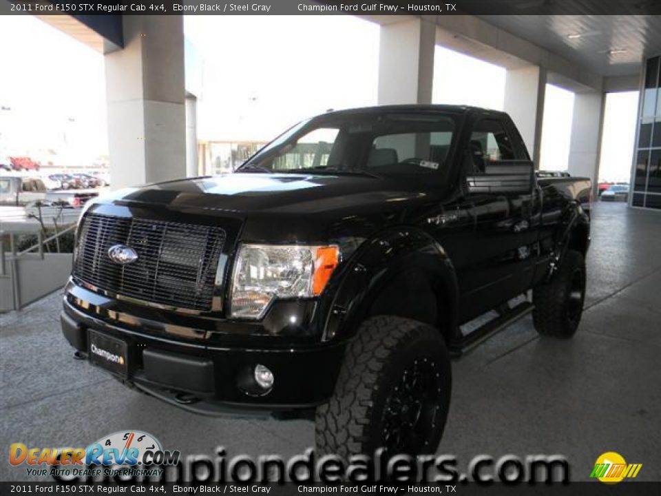 2011 Ford F150 STX Regular Cab 4x4 Ebony Black / Steel Gray Photo #1