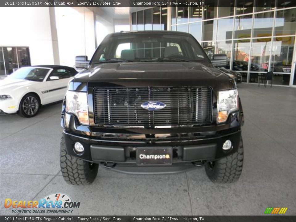 2011 Ford F150 STX Regular Cab 4x4 Ebony Black / Steel Gray Photo #2