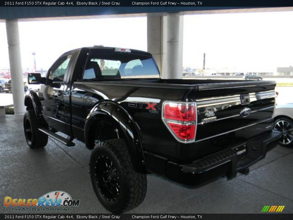 2011 Ford F150 STX Regular Cab 4x4 Ebony Black / Steel Gray Photo #7