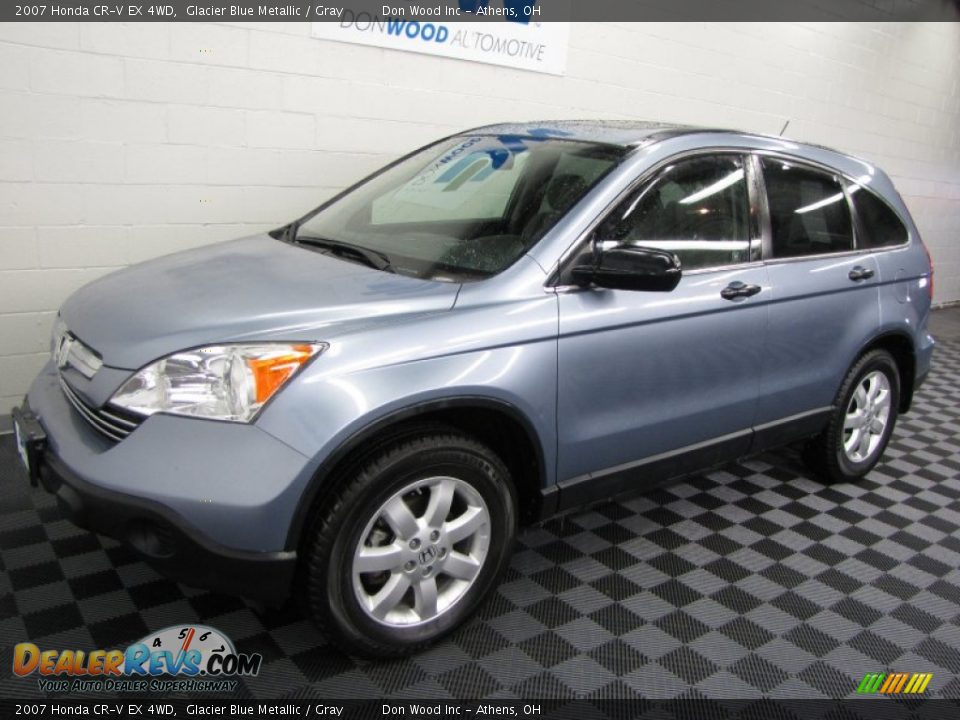 2007 Honda CR-V EX 4WD Glacier Blue Metallic / Gray Photo #2