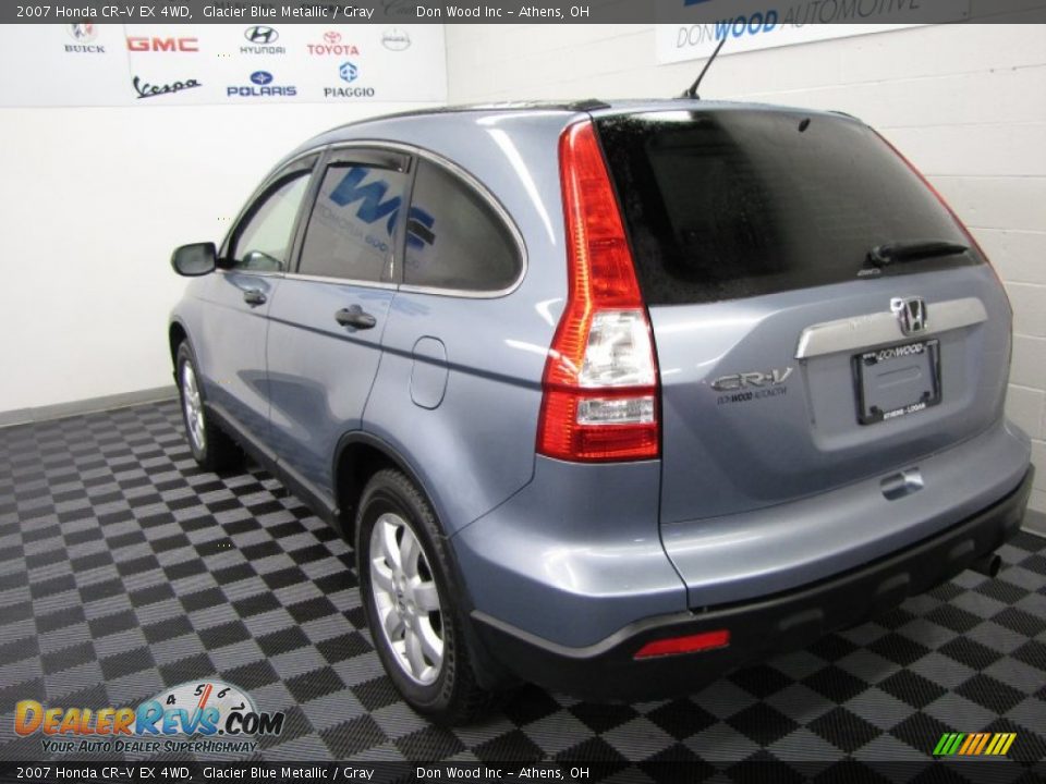 2007 Honda CR-V EX 4WD Glacier Blue Metallic / Gray Photo #3