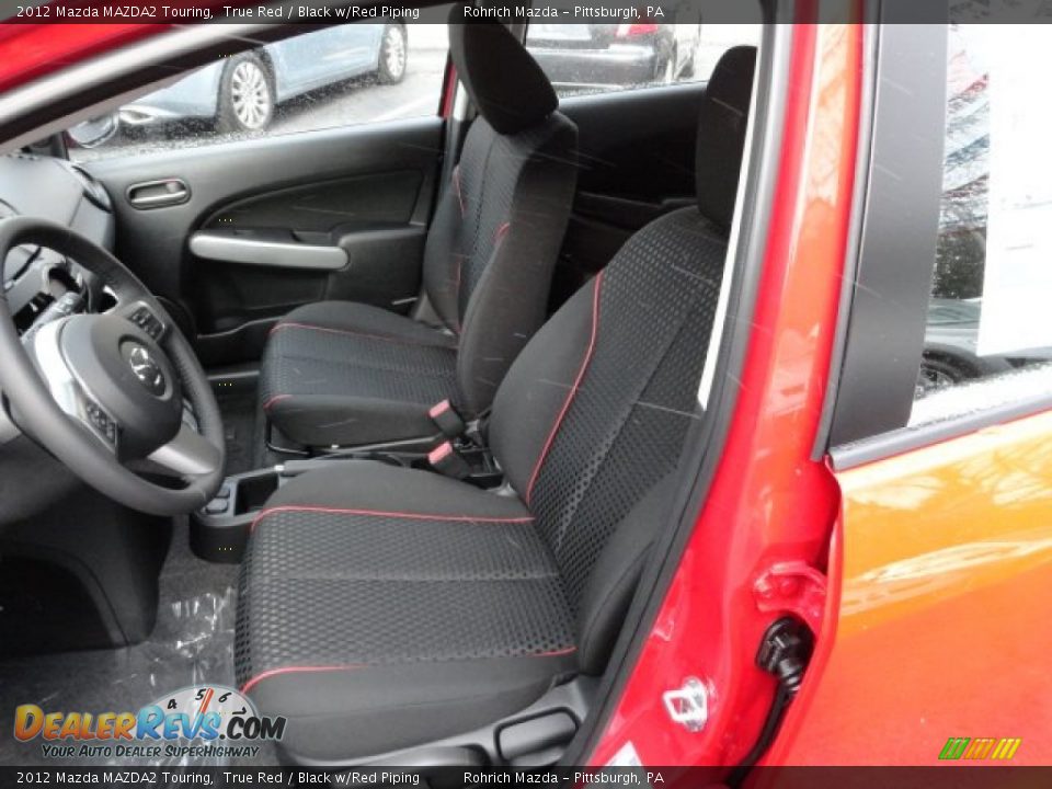 Black w/Red Piping Interior - 2012 Mazda MAZDA2 Touring Photo #10