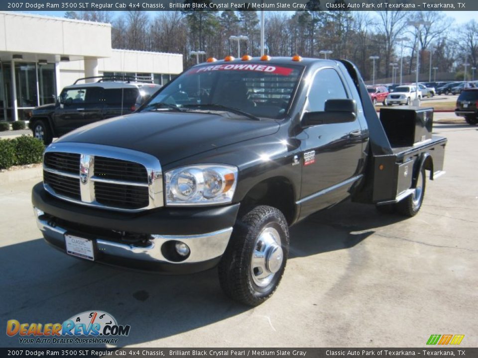 2007 Dodge Ram 3500 SLT Regular Cab 4x4 Chassis Brilliant Black Crystal Pearl / Medium Slate Gray Photo #1
