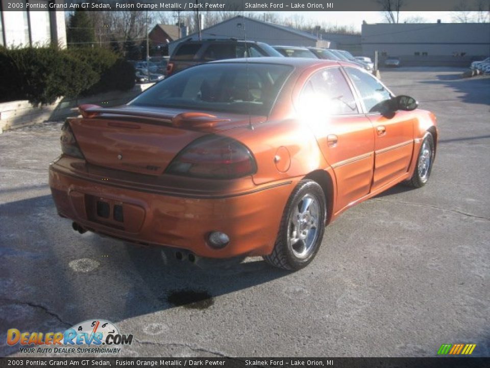 2003 Pontiac Grand Am GT Sedan Fusion Orange Metallic / Dark Pewter Photo #6