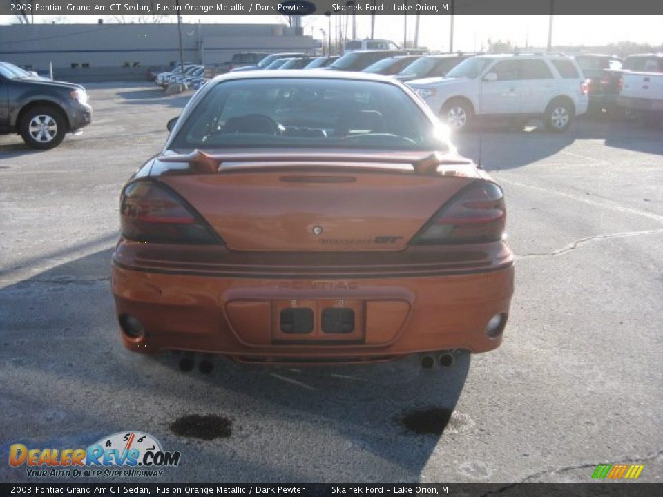 2003 Pontiac Grand Am GT Sedan Fusion Orange Metallic / Dark Pewter Photo #7