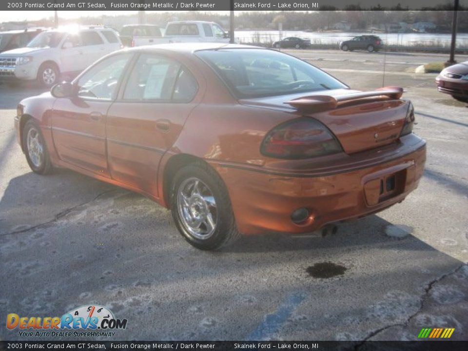 2003 Pontiac Grand Am GT Sedan Fusion Orange Metallic / Dark Pewter Photo #8