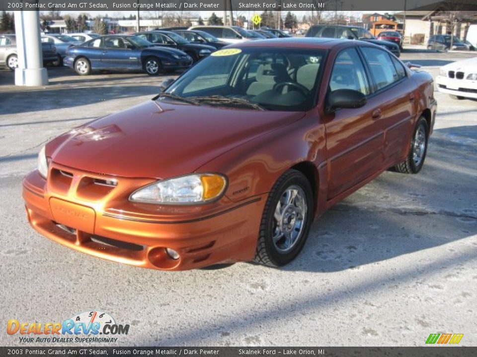 2003 Pontiac Grand Am GT Sedan Fusion Orange Metallic / Dark Pewter Photo #10
