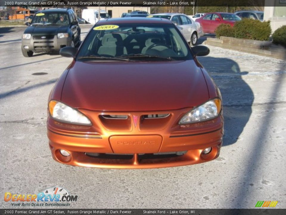 2003 Pontiac Grand Am GT Sedan Fusion Orange Metallic / Dark Pewter Photo #11