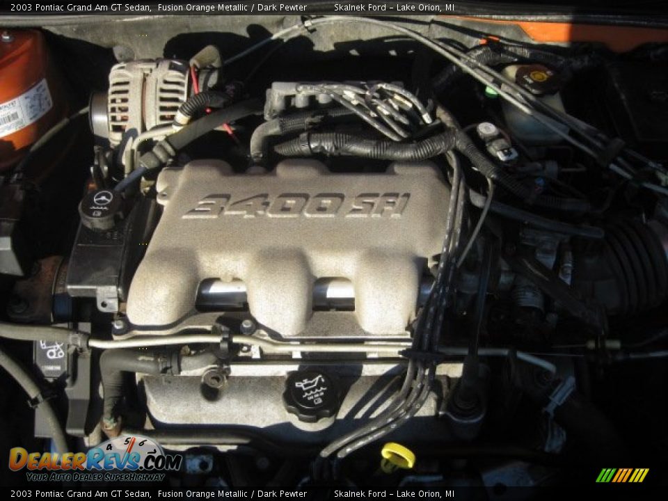 2003 Pontiac Grand Am GT Sedan Fusion Orange Metallic / Dark Pewter Photo #32