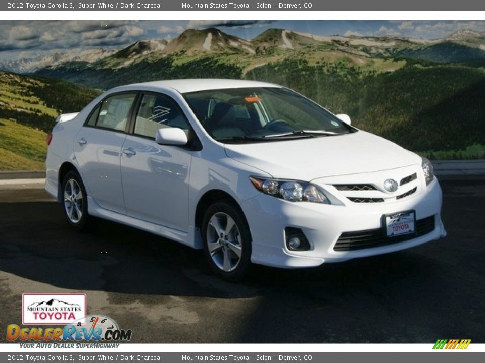 2012 Toyota Corolla S Super White / Dark Charcoal Photo #1