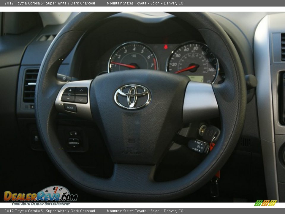 2012 Toyota Corolla S Super White / Dark Charcoal Photo #11