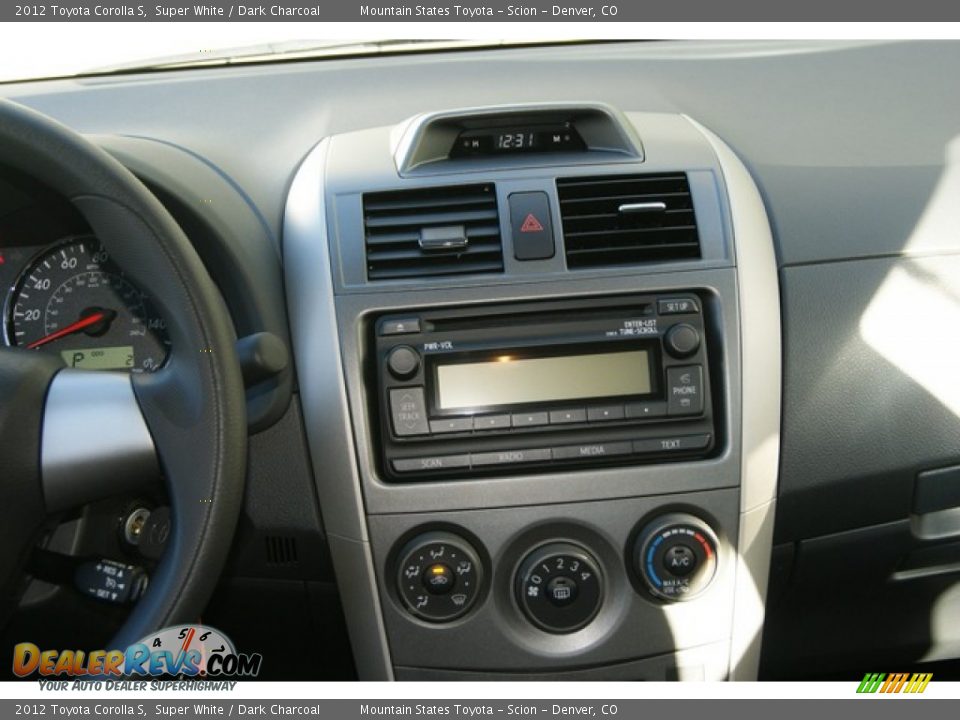2012 Toyota Corolla S Super White / Dark Charcoal Photo #12