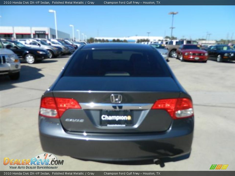 2010 Honda Civic DX-VP Sedan Polished Metal Metallic / Gray Photo #6