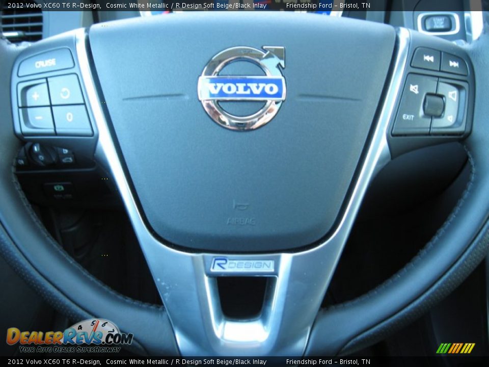 2012 Volvo XC60 T6 R-Design Cosmic White Metallic / R Design Soft Beige/Black Inlay Photo #27