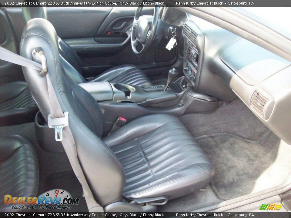 Ebony Black Interior - 2002 Chevrolet Camaro Z28 SS 35th Anniversary Edition Coupe Photo #6