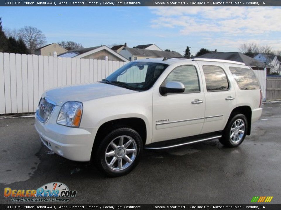 2011 GMC Yukon Denali AWD White Diamond Tintcoat / Cocoa/Light Cashmere Photo #1