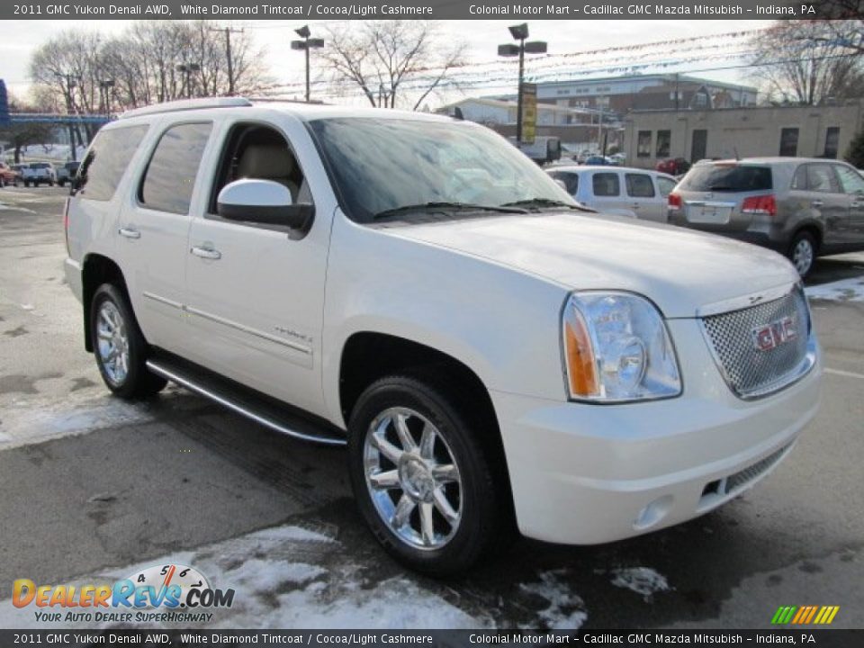 2011 GMC Yukon Denali AWD White Diamond Tintcoat / Cocoa/Light Cashmere Photo #4