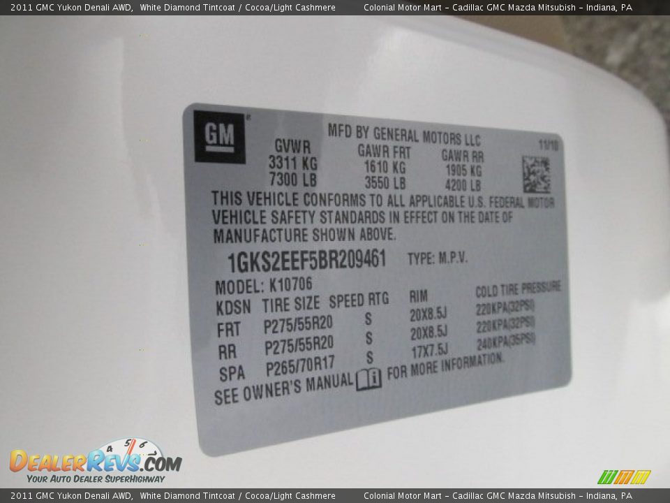 2011 GMC Yukon Denali AWD White Diamond Tintcoat / Cocoa/Light Cashmere Photo #19