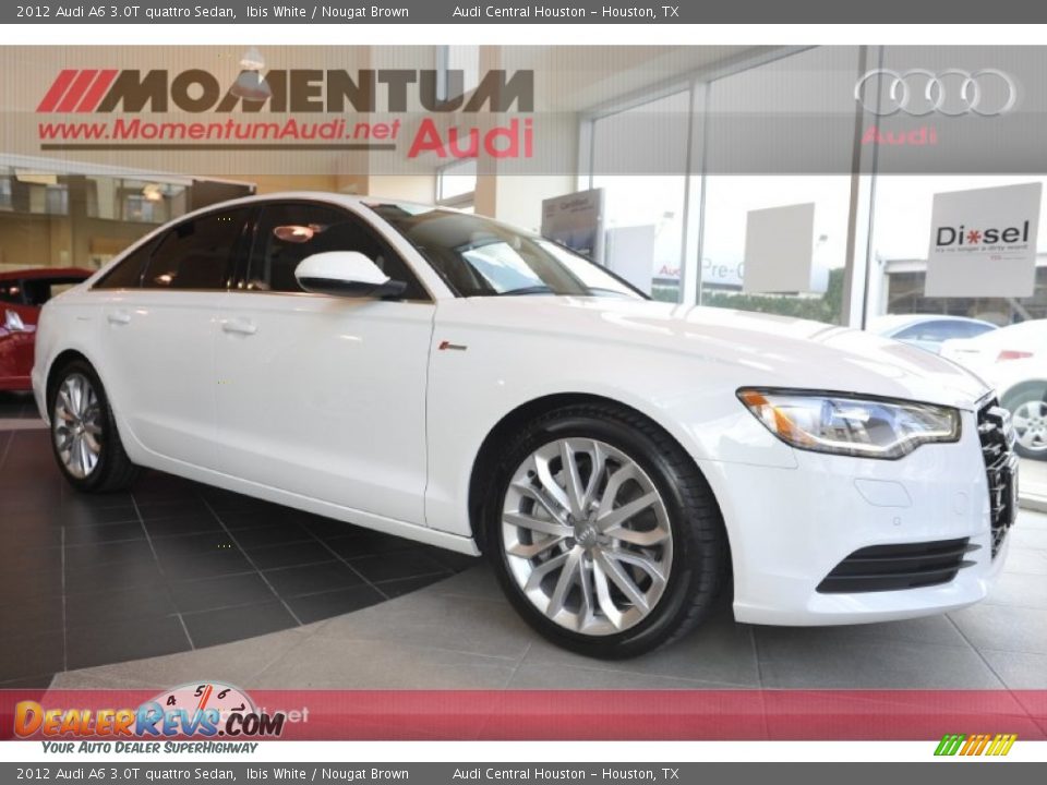 2012 Audi A6 3.0T quattro Sedan Ibis White / Nougat Brown Photo #1