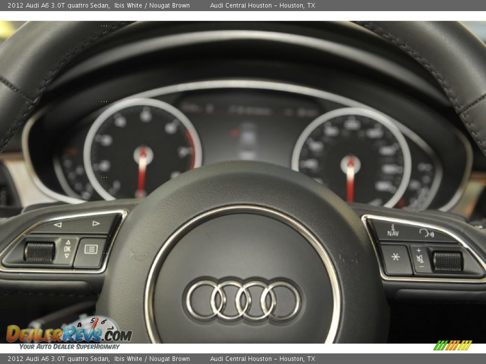 2012 Audi A6 3.0T quattro Sedan Ibis White / Nougat Brown Photo #36