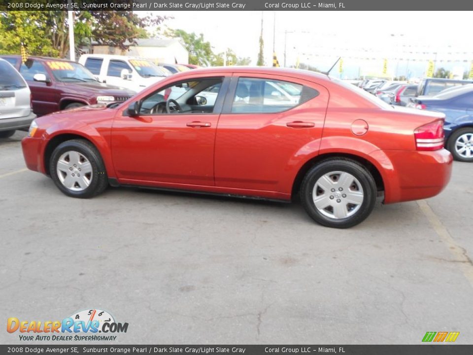 2008 Dodge Avenger SE Sunburst Orange Pearl / Dark Slate Gray/Light Slate Gray Photo #3