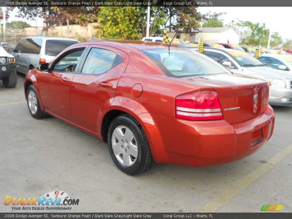 2008 Dodge Avenger SE Sunburst Orange Pearl / Dark Slate Gray/Light Slate Gray Photo #7