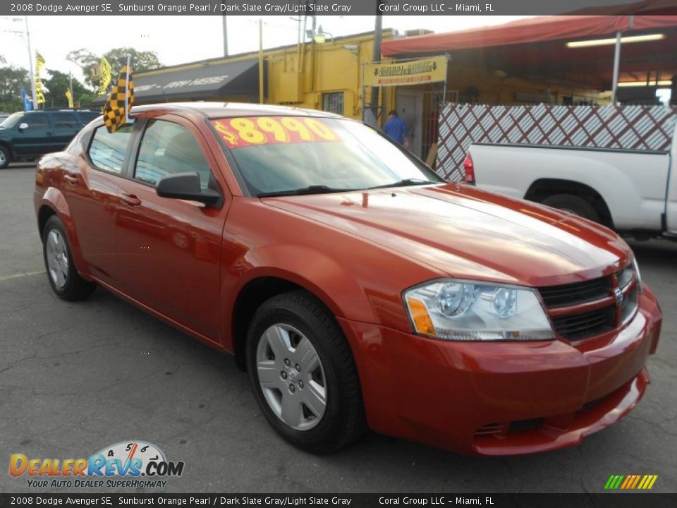 2008 Dodge Avenger SE Sunburst Orange Pearl / Dark Slate Gray/Light Slate Gray Photo #10