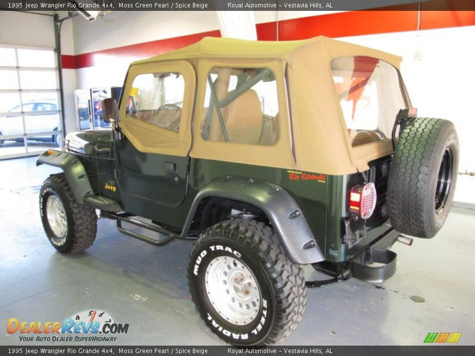 1995 Jeep Wrangler Rio Grande 4x4 Moss Green Pearl / Spice Beige Photo #2