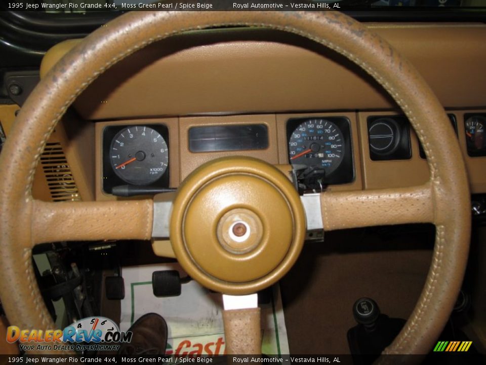 1995 Jeep Wrangler Rio Grande 4x4 Moss Green Pearl / Spice Beige Photo #12