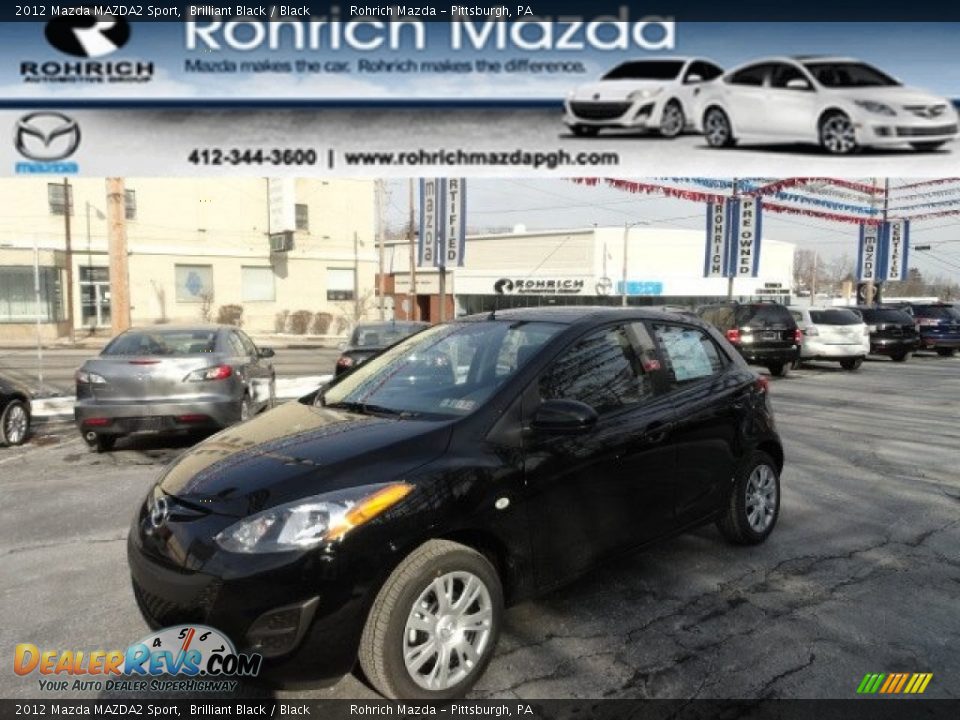 2012 Mazda MAZDA2 Sport Brilliant Black / Black Photo #1