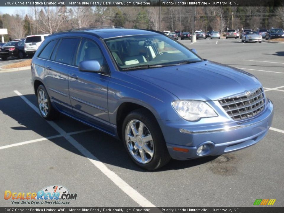 2007 Chrysler Pacifica Limited AWD Marine Blue Pearl / Dark Khaki/Light Graystone Photo #2