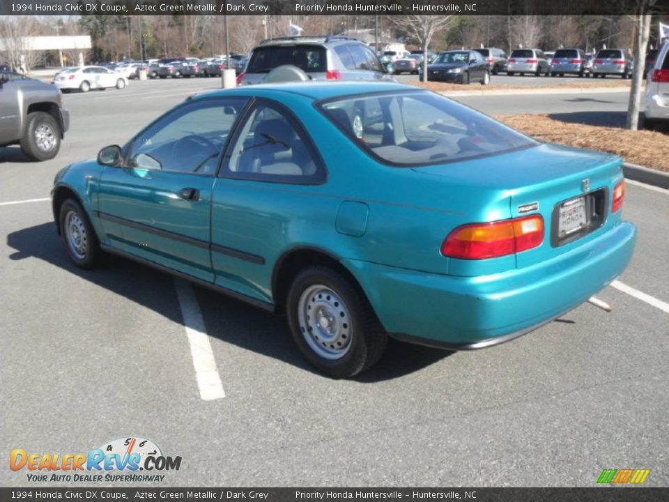 1994 Honda Civic DX Coupe Aztec Green Metallic / Dark Grey Photo #3
