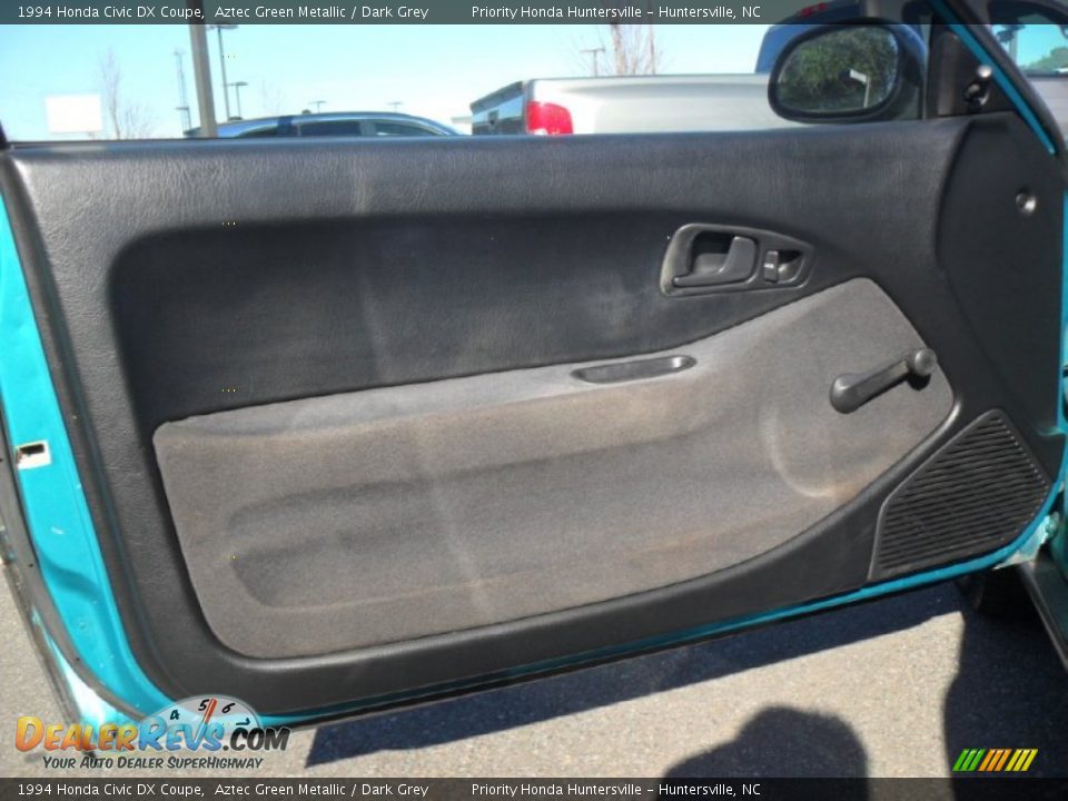 1994 Honda Civic DX Coupe Aztec Green Metallic / Dark Grey Photo #7