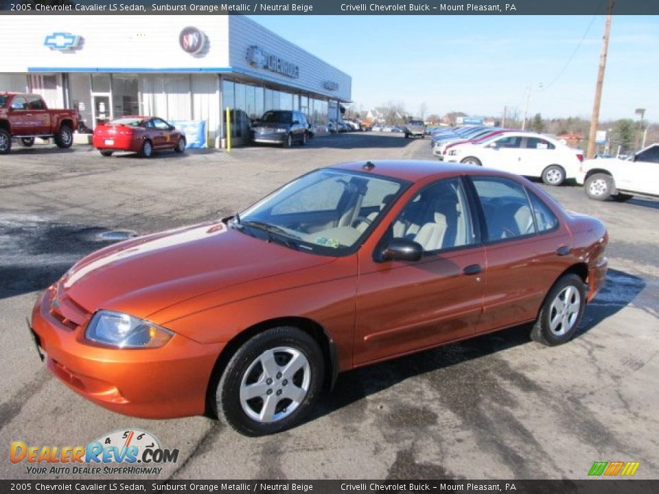 2005 Chevrolet Cavalier LS Sedan Sunburst Orange Metallic / Neutral Beige Photo #1