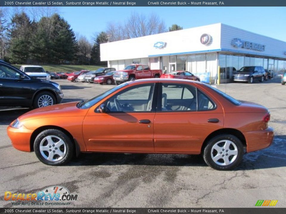 2005 Chevrolet Cavalier LS Sedan Sunburst Orange Metallic / Neutral Beige Photo #2