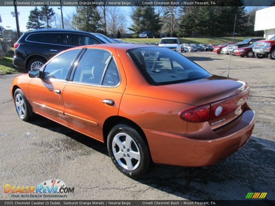 2005 Chevrolet Cavalier LS Sedan Sunburst Orange Metallic / Neutral Beige Photo #4