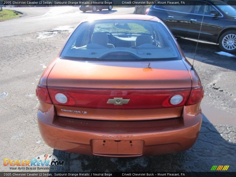 2005 Chevrolet Cavalier LS Sedan Sunburst Orange Metallic / Neutral Beige Photo #5