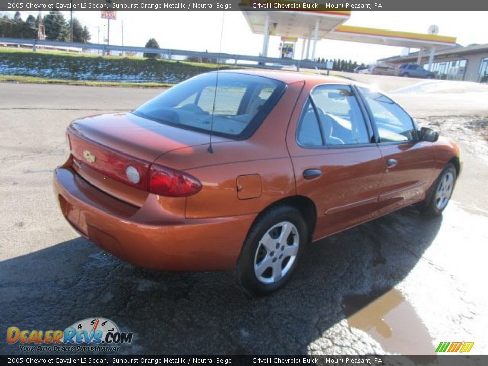 2005 Chevrolet Cavalier LS Sedan Sunburst Orange Metallic / Neutral Beige Photo #6