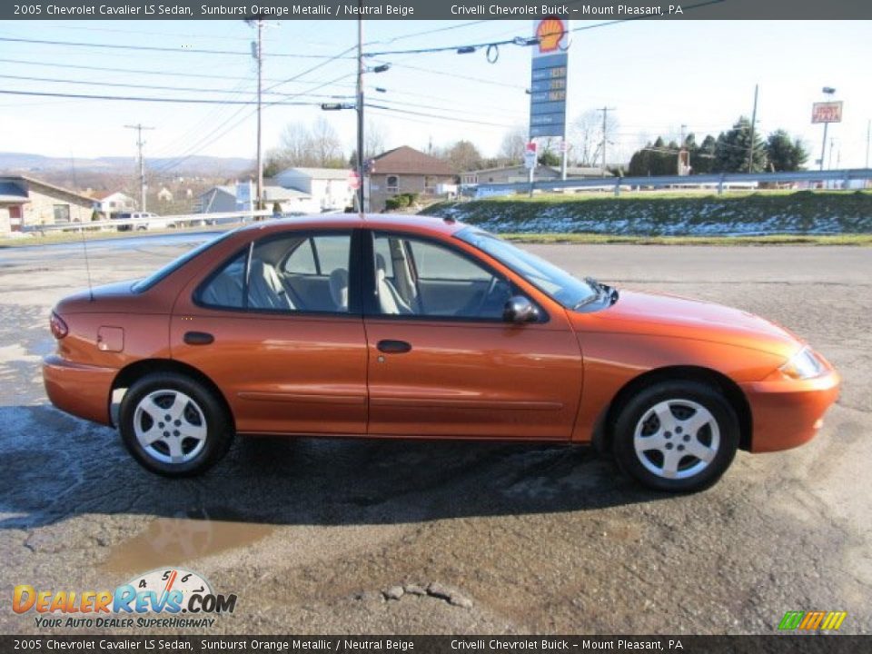 2005 Chevrolet Cavalier LS Sedan Sunburst Orange Metallic / Neutral Beige Photo #7