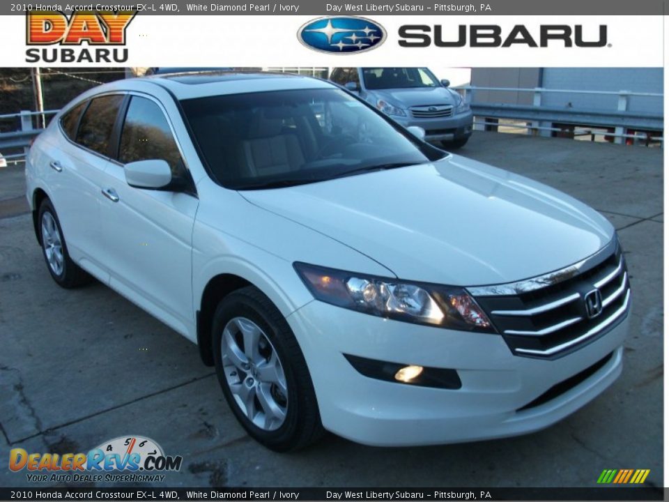 2010 Honda Accord Crosstour EX-L 4WD White Diamond Pearl / Ivory Photo #1