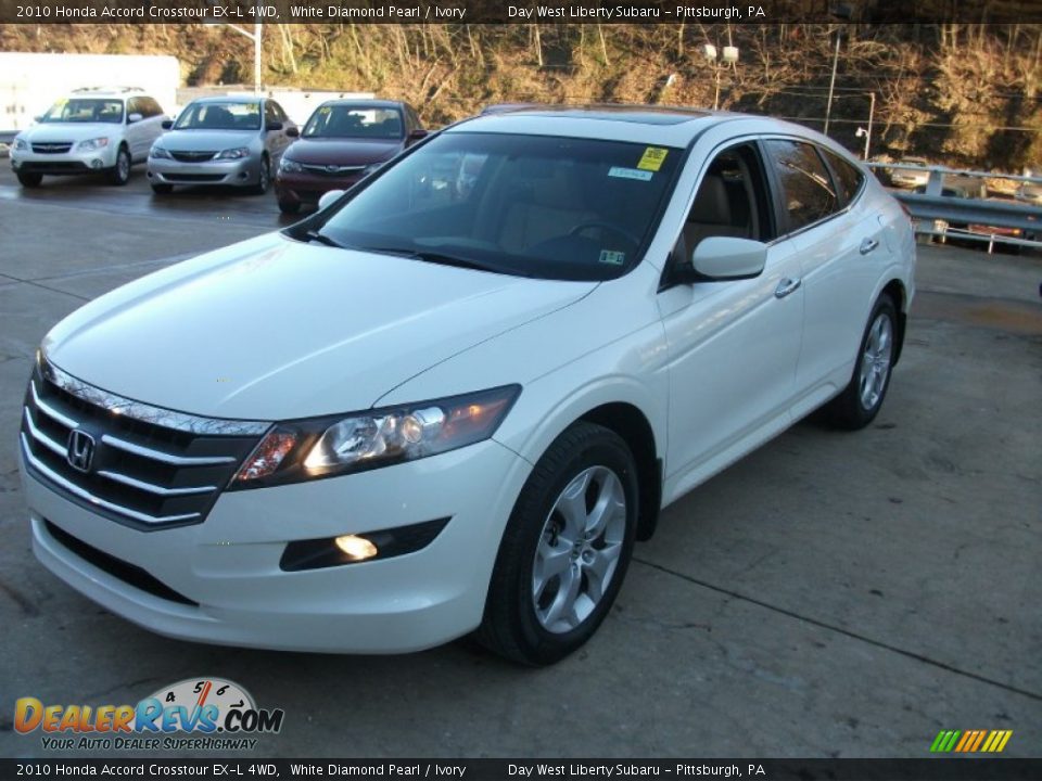 2010 Honda Accord Crosstour EX-L 4WD White Diamond Pearl / Ivory Photo #3